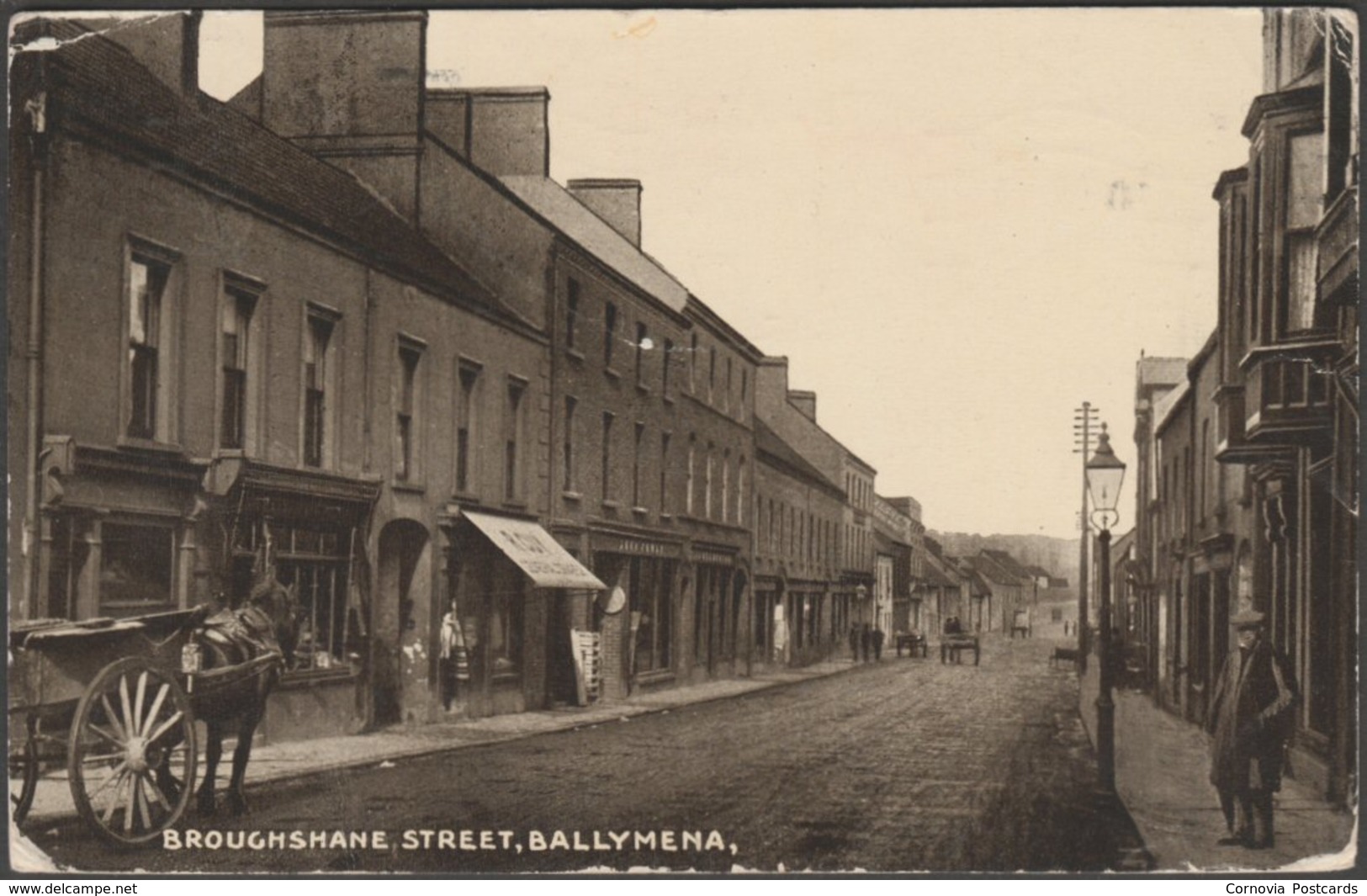 Broughshane Street, Ballymena, Antrim, 1927 - Eason & Son Postcard - Antrim