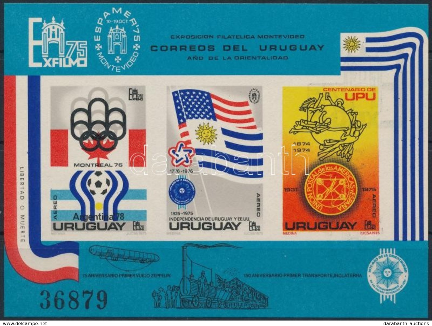 ** 1975 Bélyegkiállítás Blokk,
Stamp Exhibition Block
Mi 28 - Otros & Sin Clasificación