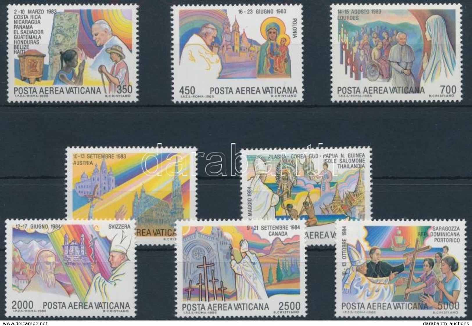 ** 1986 II. János Pál Pápa Sor,
Pope John Paul II. Set
Mi 899-906 - Autres & Non Classés