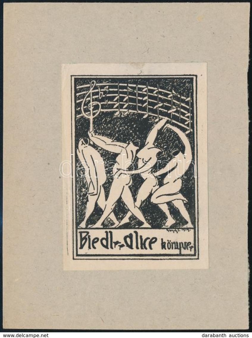 Gergely Jelzéssel: Biedl Alice Könyve, Klisé Papír, Kartonra Ragasztva, 10,5×7 Cm - Autres & Non Classés