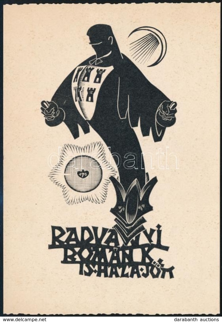 Jelzés Nélkül: Radványi Román Károly Is Hazajött, Irredenta Ex Libris, Klisé, Papír, 15,5×11 Cm - Sonstige & Ohne Zuordnung