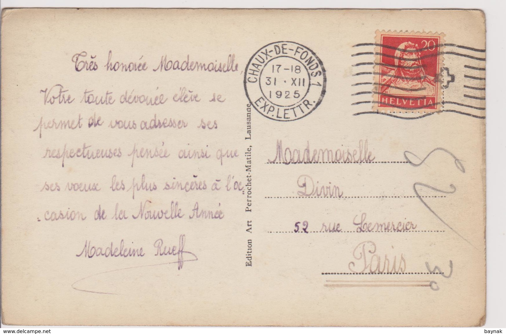 VD179  ~~   PANORAMA DE LA VUE DES ALPES  ~~  STEMPEL  CHAUX DE FONDS  ~  1925 - La Chaux