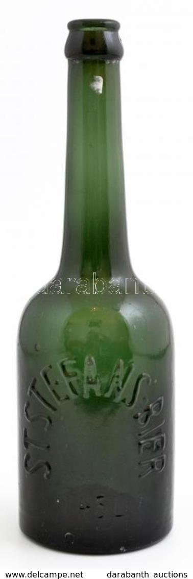 St. Stefans Bier Sörösüveg, Kis Sérülésekkel, Kopásnyomokkal, 0,45 L, M: 26 Cm - Vidrio & Cristal