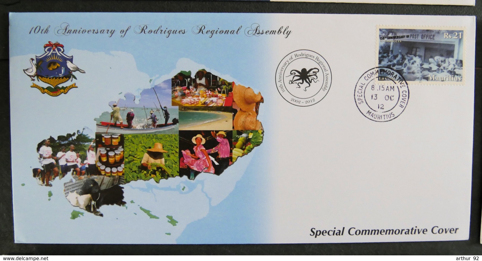 ILE MAURICE - MAURITIUS - 2012 - COMMEMORATIVE - 10è ANNIV OF RODRIGUES REGIONAL ASSEMBLY - Mauritius (1968-...)