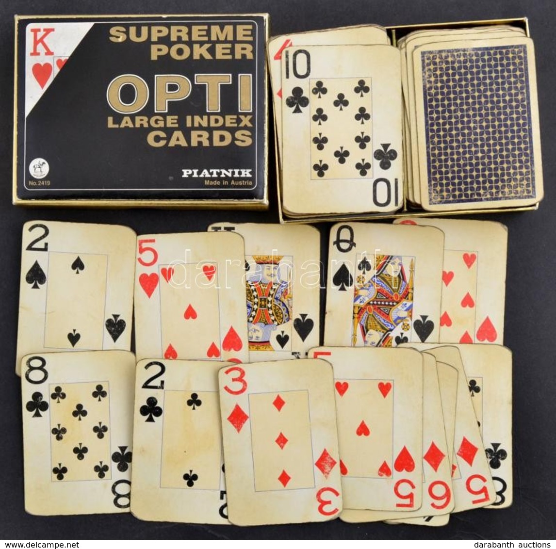 Piatnik Supreme Poker Kártya, 2 Pakli, 52+3+52+3 Lapos, Használt állapotban, Saját Dobozában. - Autres & Non Classés