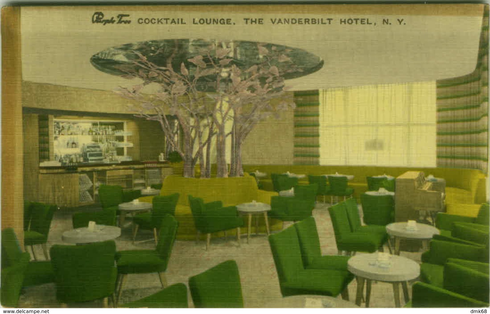 NEW YORK - PURPLE TREE COCKTAIL LOUNGE - THE VANDERBILT HOTEL - VINTAGE POSTCARD ( BG2814) - Places & Squares