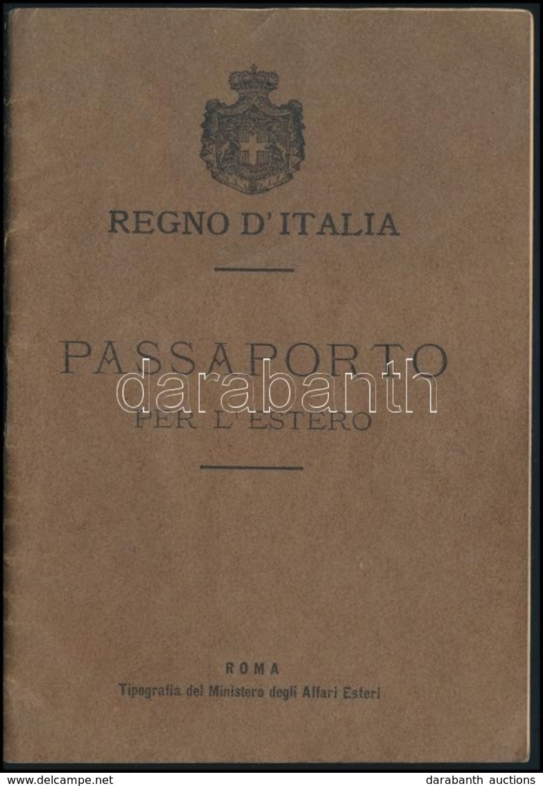 1904-1915 Olasz Királyság Fényképes útlevele, Bejegyzésekkel, A Budapesti Olasz Konzulátus Pecsétjével. - Sin Clasificación