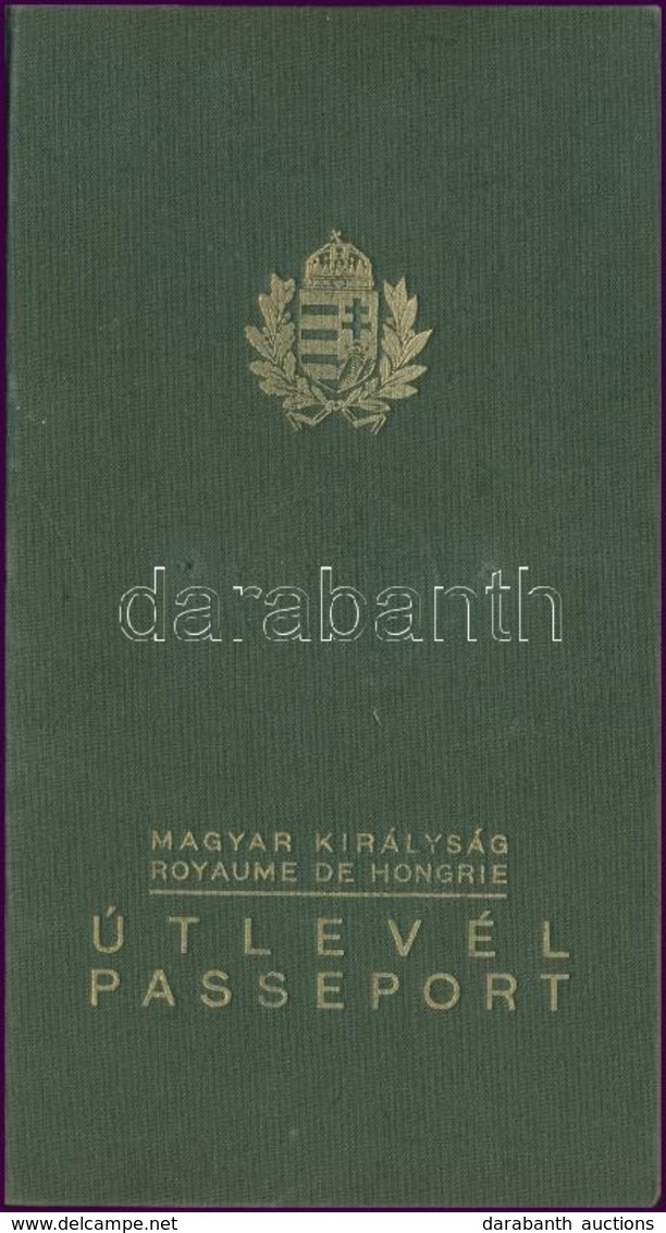 1937 Fényképes Magyar útlevél Tizenhárom éves Tanuló Részére, Francia, Angol, Osztrák, Csehszlovák Bejegyzésekkel - Non Classés