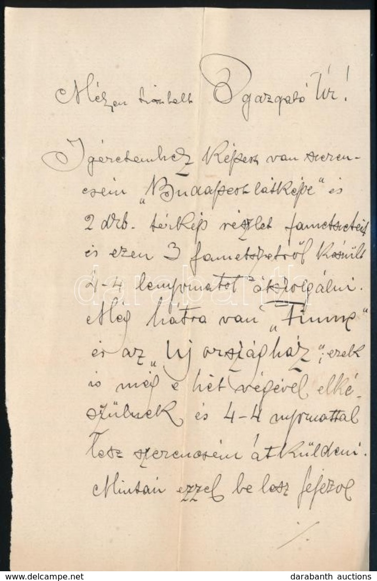 1894 Bp., Morelli Gusztáv (1848-1909) Fametsző Tanár Saját Kézzel írt Levele Azonosítatlan 'Igazgató úr' Részére, Aláírá - Unclassified