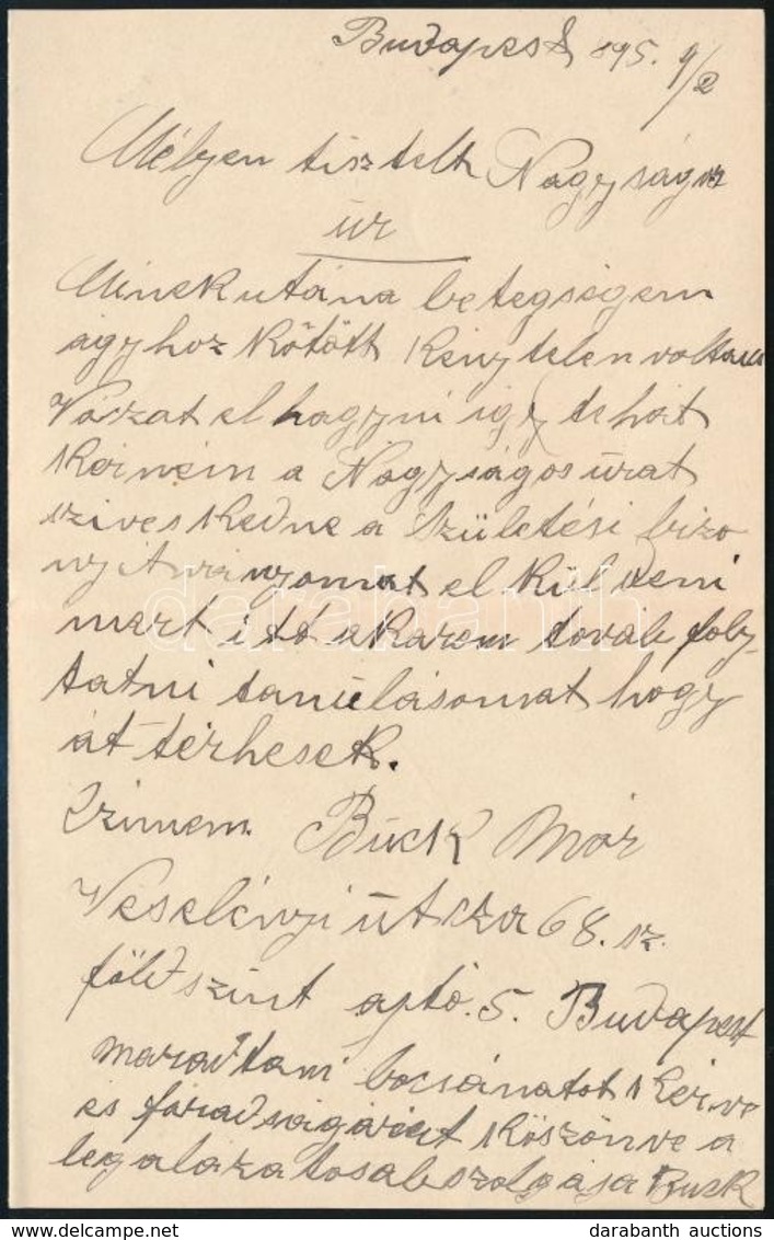 1895 Vác, Motesiczky János (?-1916) Plébános, Későbbi Pápai Prelátus, Olvasó Kanonok Részére Szóló Levél, Borítékkal. - Non Classés