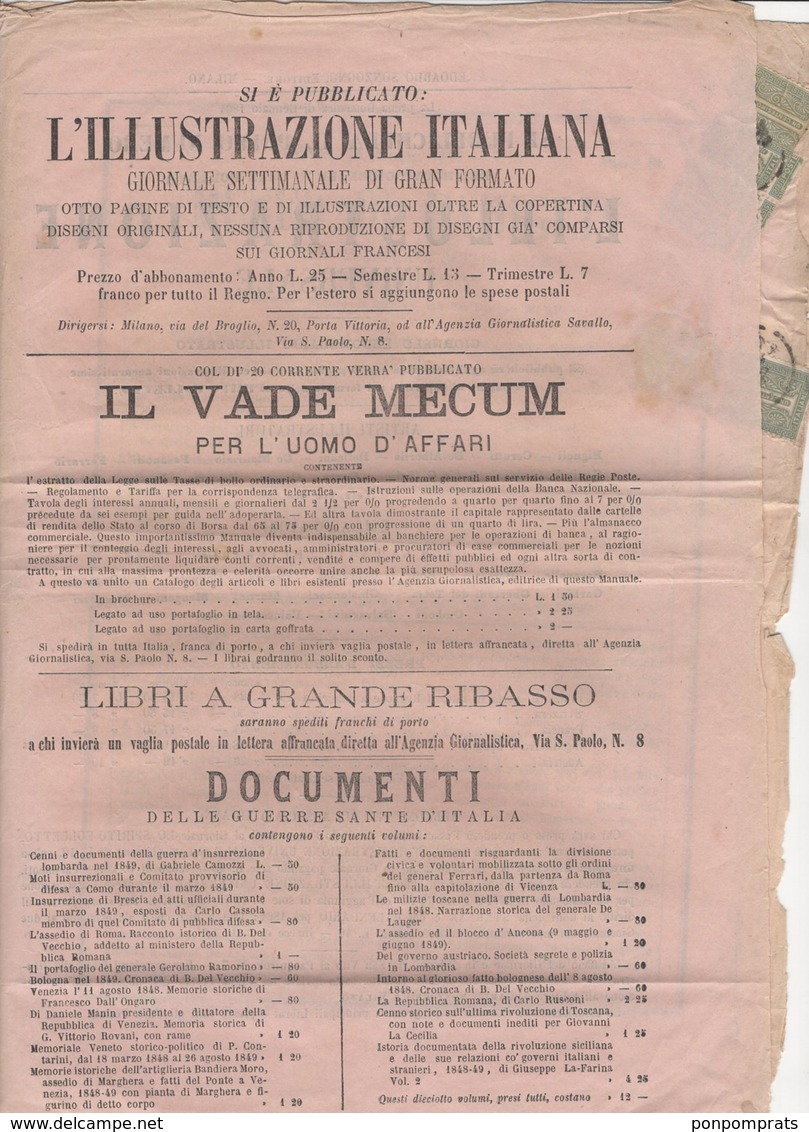 Journal MUSEO DI FAMIGLIA De MILANO1863 Avec 1 Cmi X5 +10C Oblt  CàD De MILANO - Marcophilie