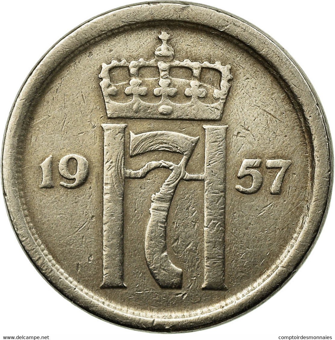 Monnaie, Norvège, Haakon VII, 25 Öre, 1957, TTB, Copper-nickel, KM:401 - Norvège