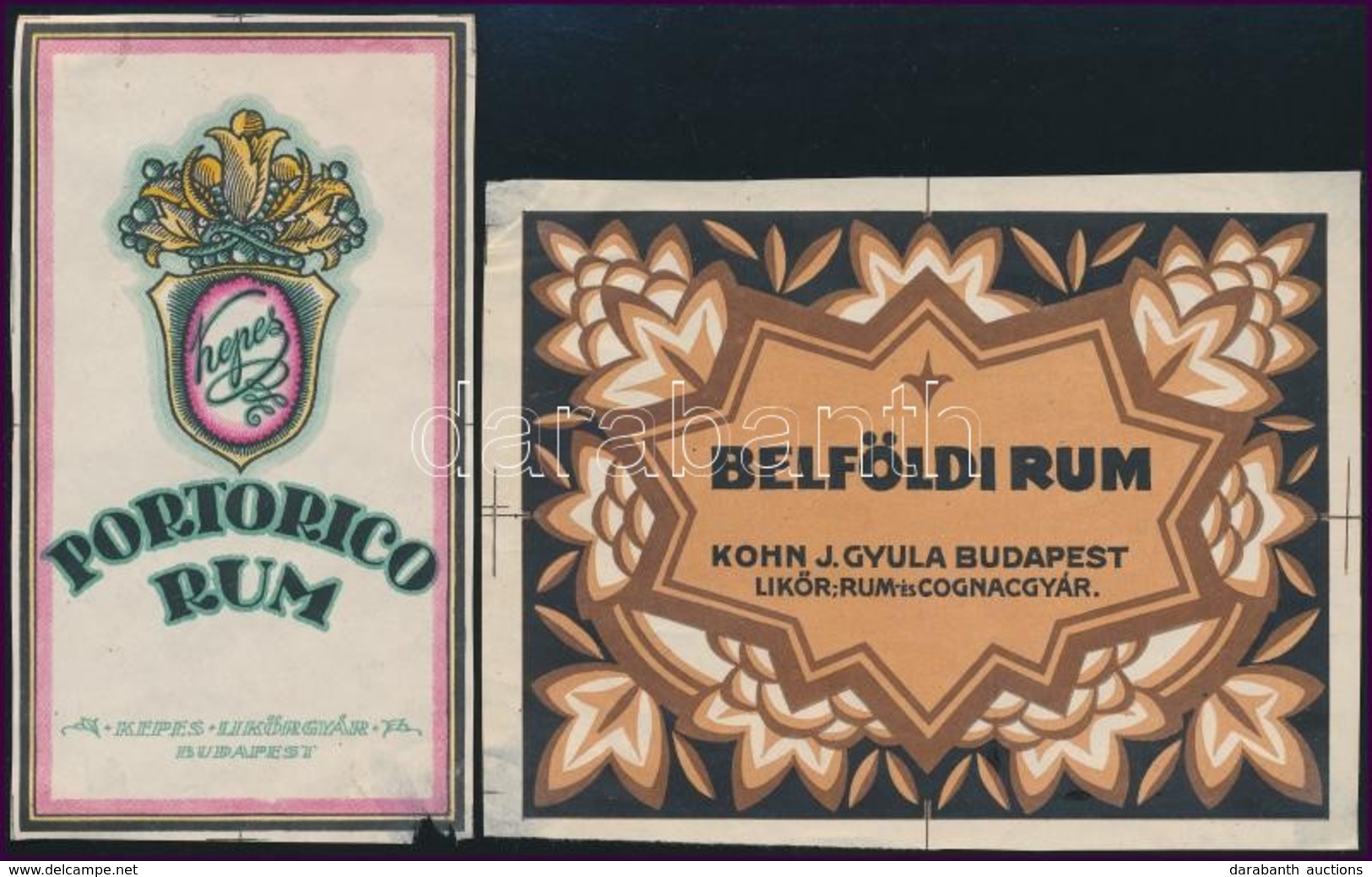 Belföldi Rum és Portorico Rum Italcímke, 2 Db - Publicités