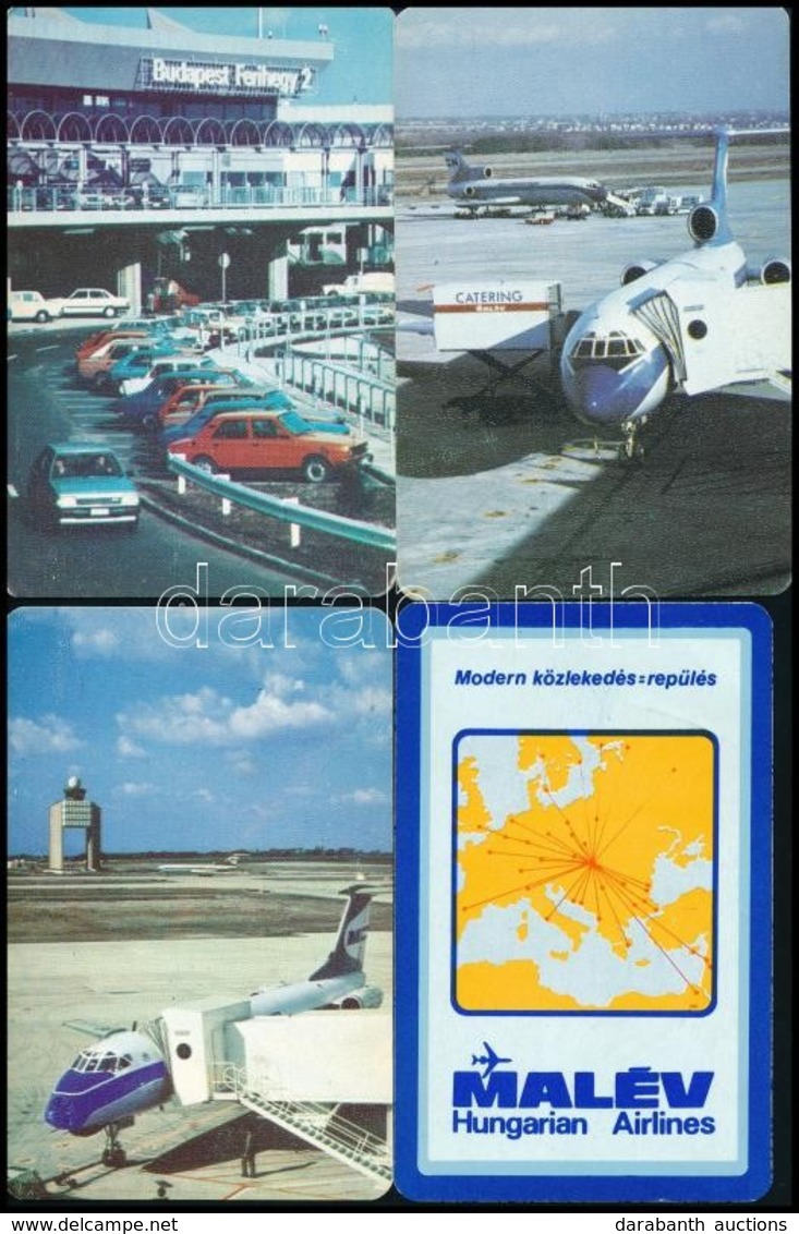 1978-1986 4 Db MALÉV Kártyanaptár - Publicités