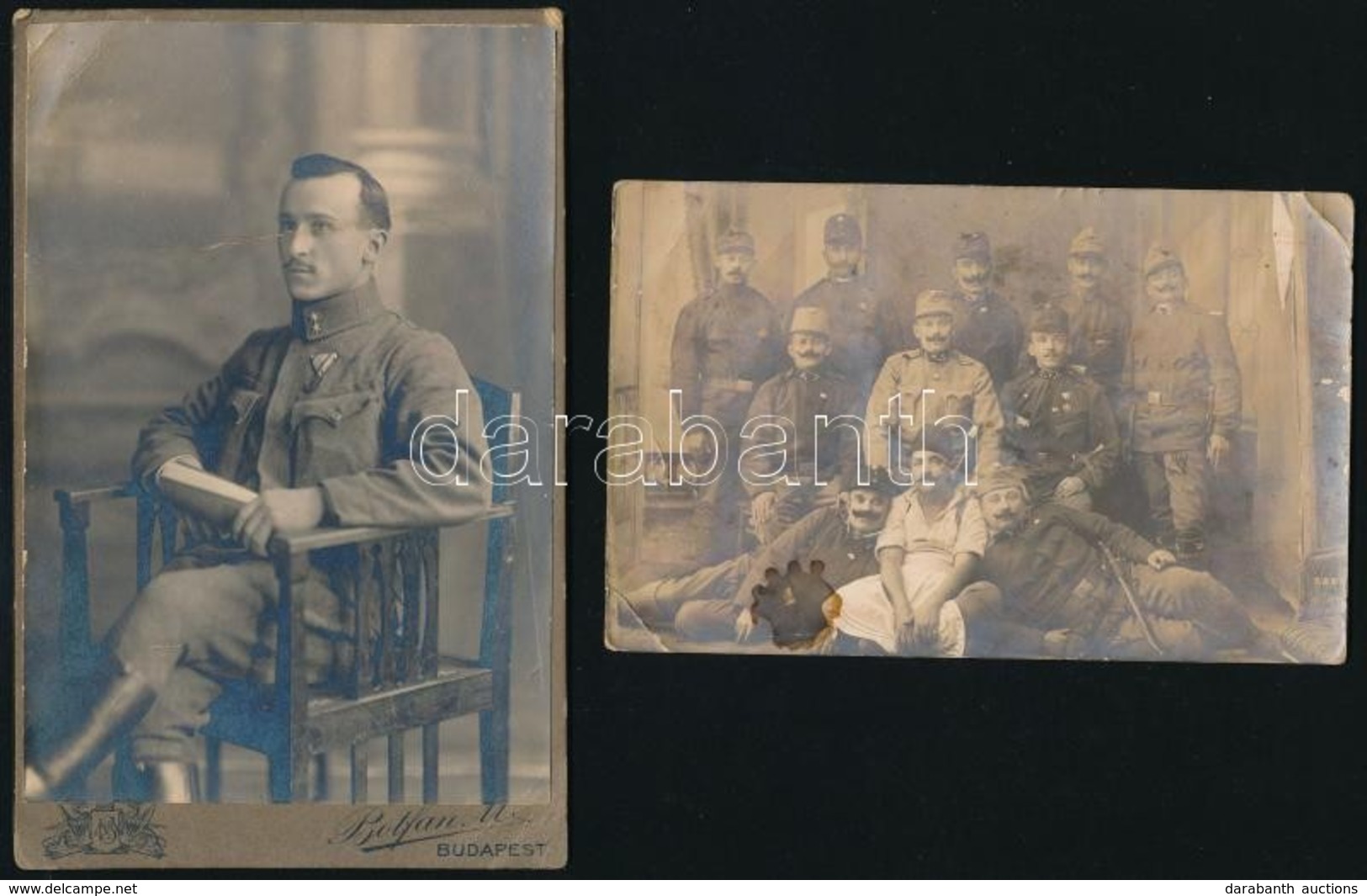 Cca 1915-1917 3 Db Katonai Fotó + 1 Db Egyéb Fotó, 16×10 és 13×9 Cm Közötti Méretekben - Autres & Non Classés