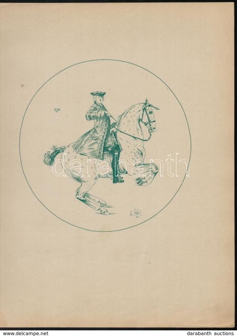 1890 Louis Vallet (1856-1940 Lovas Katonákat ábrázoló 5 Db Színes Fametszet. / Wood Engravings Of Horses And  Soldiers.  - Otros & Sin Clasificación