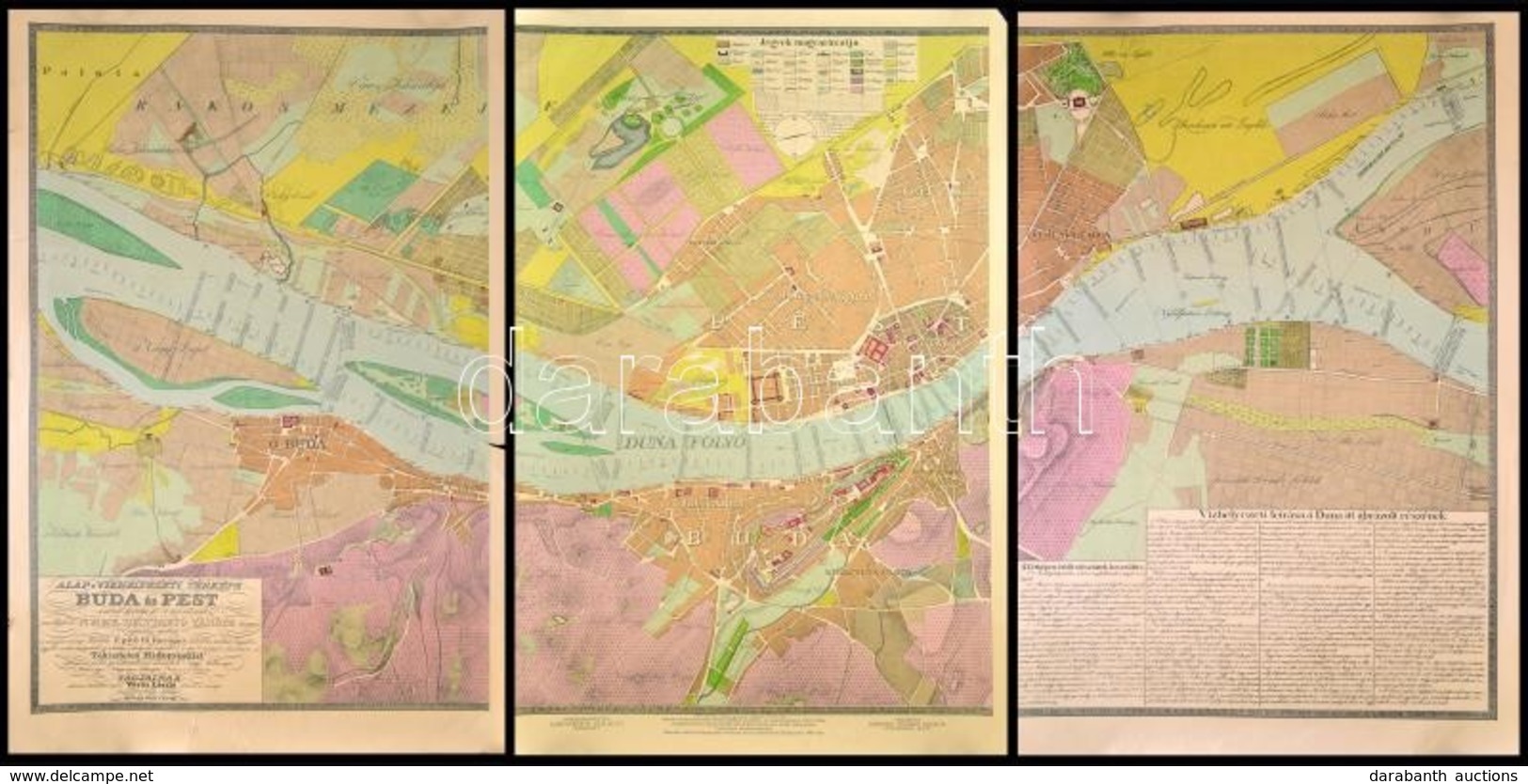 Alap és Vízhelyzeti Térképe Buda és Pest Szabad Királyi Fő Városainak ... Vörös László 1833-as Térképének Látványos Repr - Autres & Non Classés