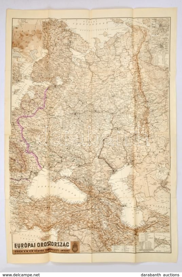 1942 Európai Oroszország, Kiadja: M. Kir. Honvéd Térképészeti Intézet, 92×62 Cm - Autres & Non Classés