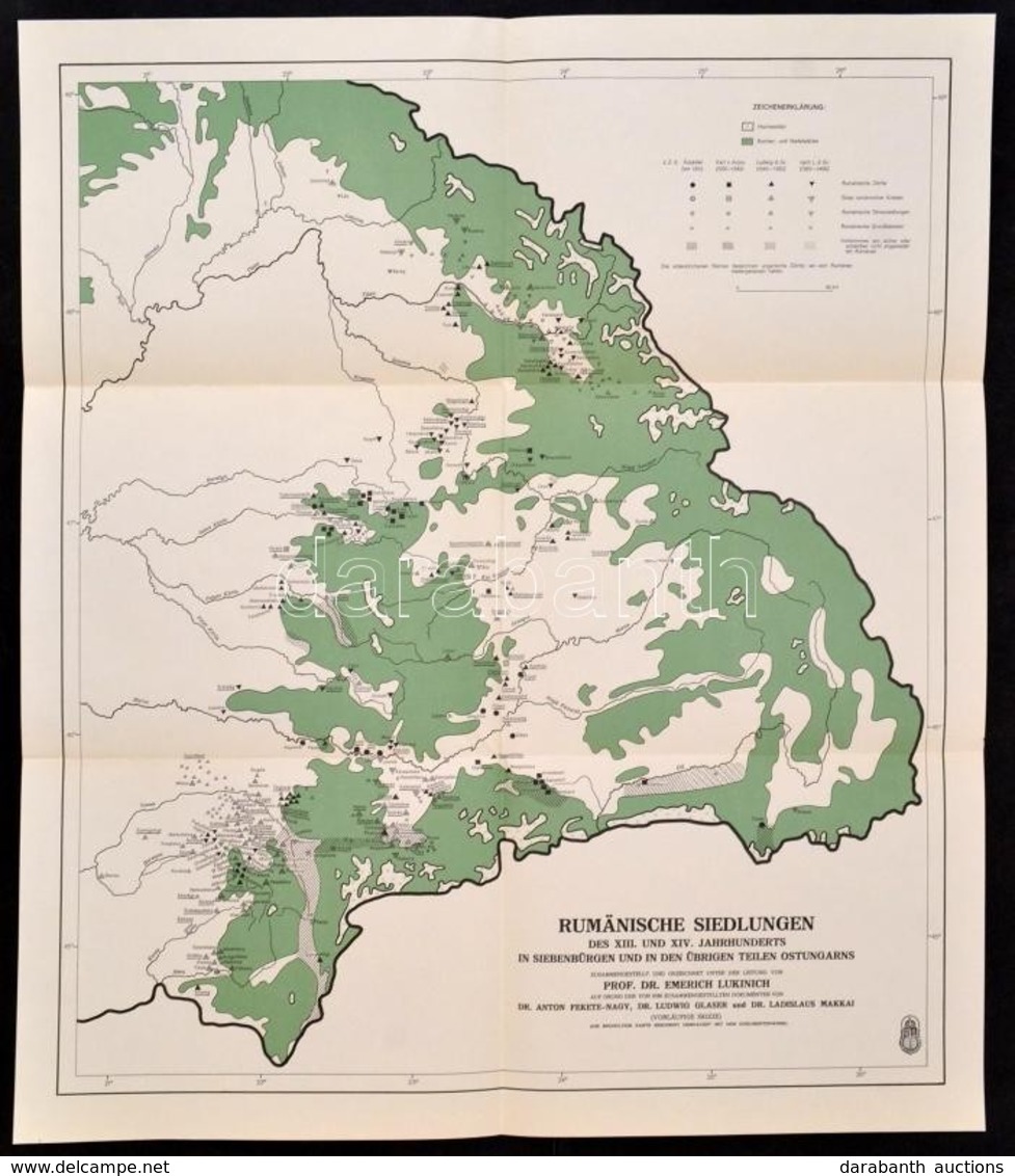 1943 Rumänische Siedlungen Des XIII. Und XIV. Jahrhunderts In Siebenbürgen Und In Den übrigen Teilen Ostungarns, Lépték  - Sonstige & Ohne Zuordnung