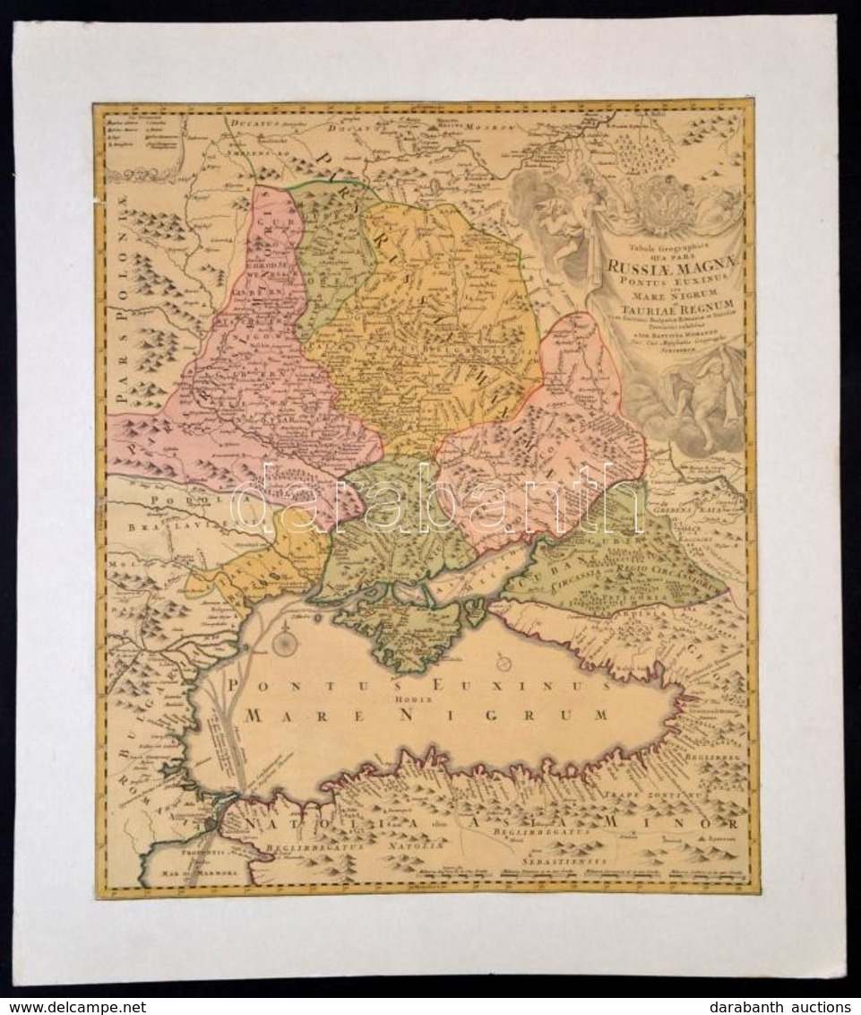 1720 Johann Baptist Homann: Oroszország és A Fekete Tenger Környékének Térképe. Tabula Geographica Qua Pars Russiae Magn - Otros & Sin Clasificación