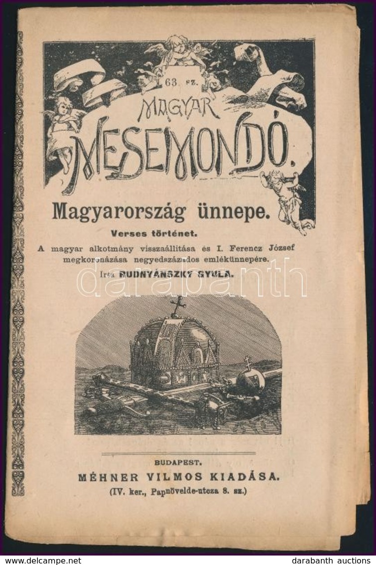 Cca 1890 Rudnyánszky Gyula: Magyarország ünnepe. Magyar Mesemondó. 63. Sz. Bp.,é.n.,Méhner Vilmos, (Bp., Neuwald Illés-n - Sin Clasificación