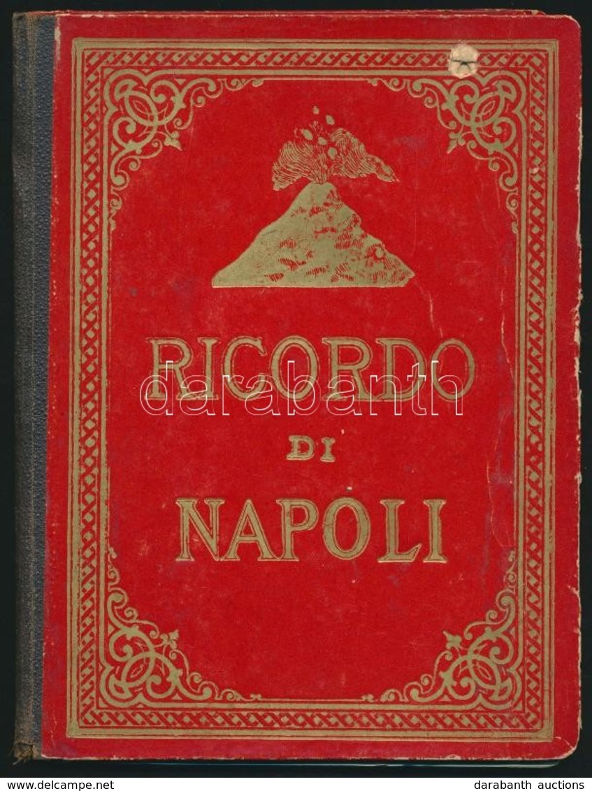Cca 1900 Ricordo Di Napoli, Leporelló Könyvecske Számos Képpel, Elváló Félvászon Kötésben - Ohne Zuordnung