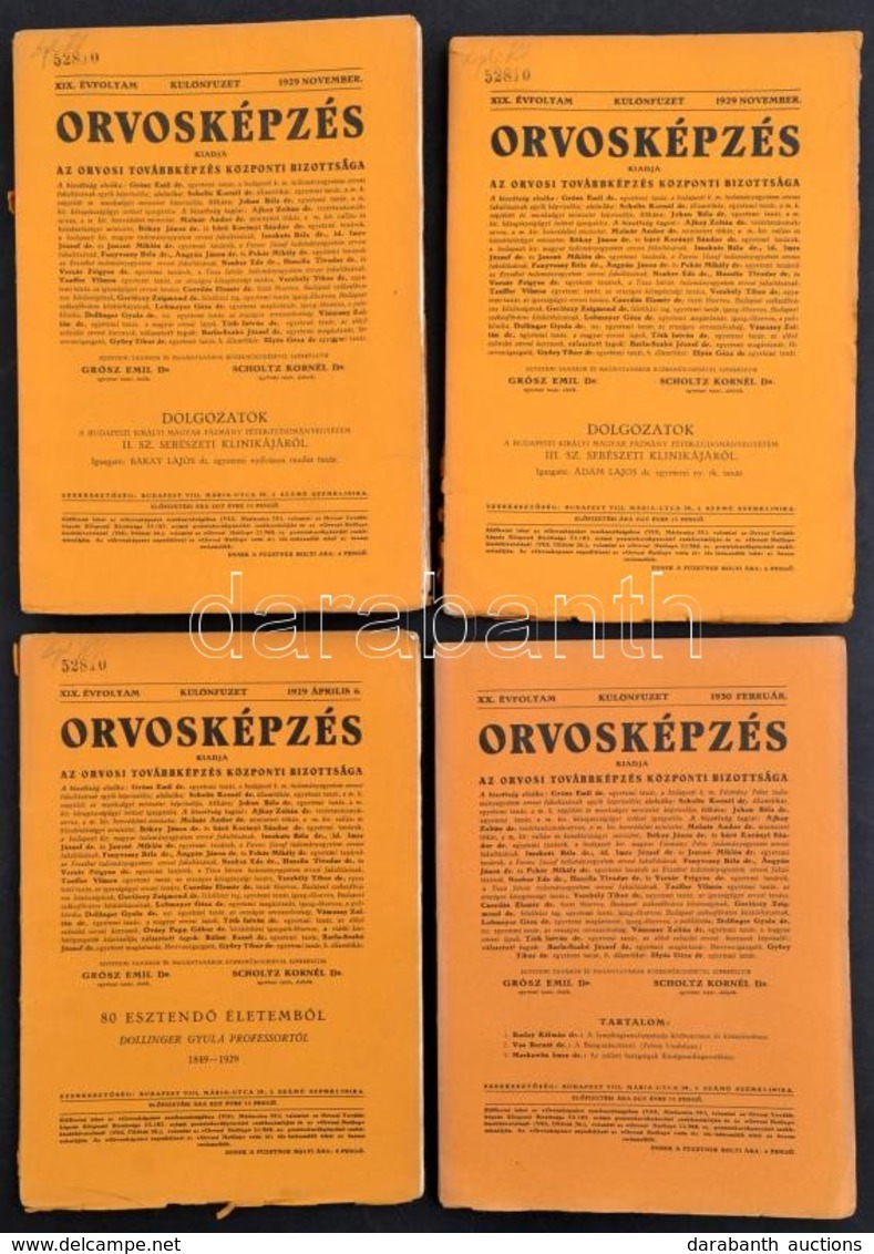 1929-30 Az Orvosképzés C. Folyóirat 4 Db Száma - Sin Clasificación