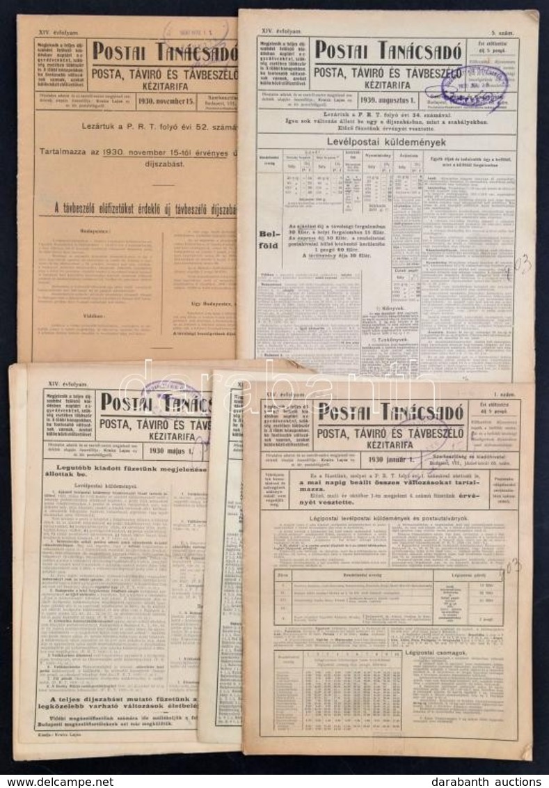 1930 A Postai Tanácsadó Megjelent 6 Db Száma - Sin Clasificación