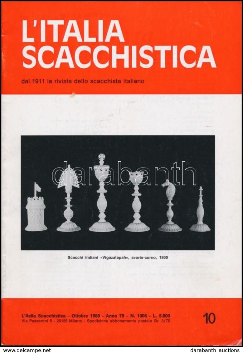 1988-1989 L' Italia Scacchistica 3 Száma. Anno 78 N. 997-998., Anno 79 - N. 1008. Papírkötésben, Olasz Nyelven. Olasz Ny - Sin Clasificación