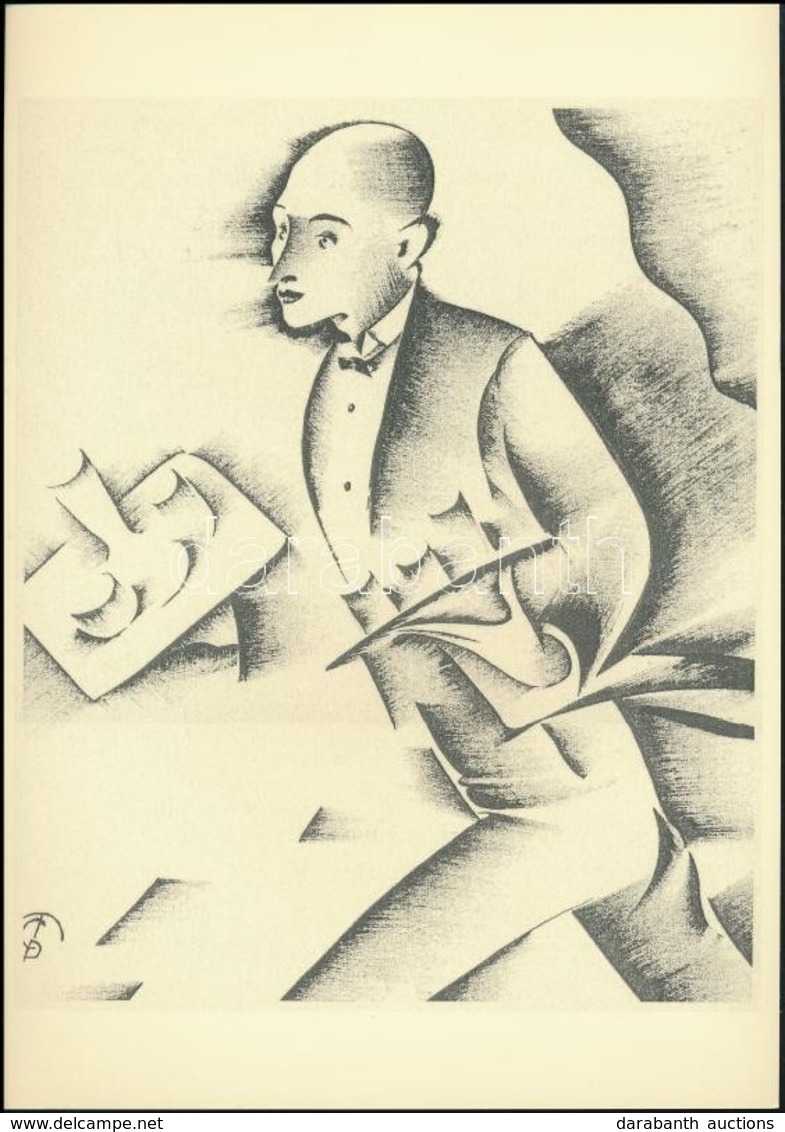 Molnár C. Pál (1894-1981): Pincér, Kis Szériás Ofszet, Papír, 30×21 Cm - Sin Clasificación