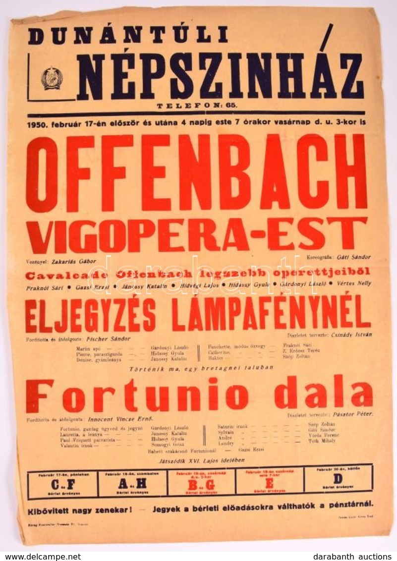 Cca 1930-1950 15 Db Nagyméretű Színházi és Operett Plakát - Otros & Sin Clasificación