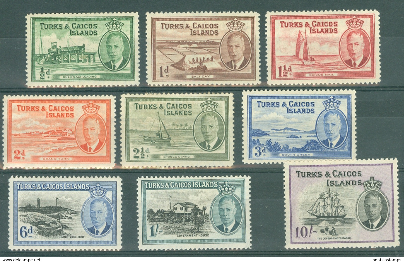 Turks & Caicos Is: 1950   KGVI Selection To 10/-      MH - Turks & Caicos (I. Turques Et Caïques)