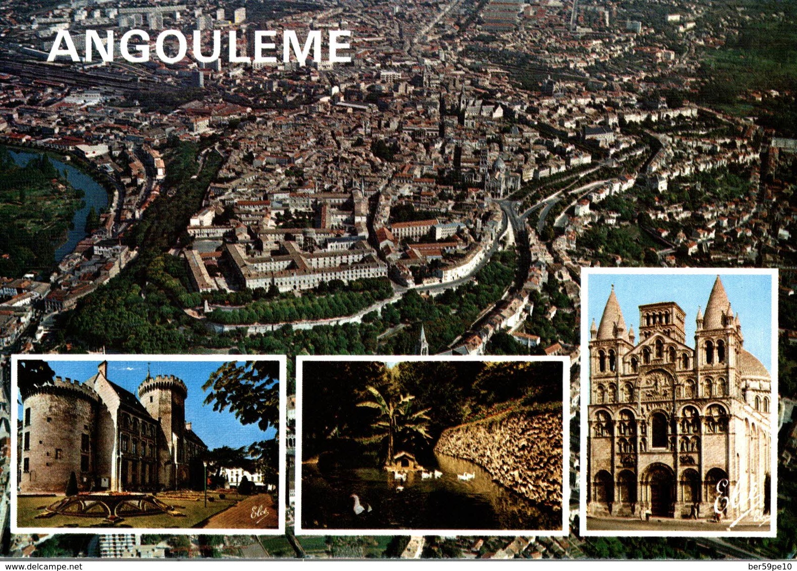 16 ANGOULEME  VUE GENERALE DE LA VILLE AVEC SES REMPARTS L'HOTEL DE VILLE LE JARDIN VERT LA CATHEDRALE SAINT-PIERRE - Angouleme