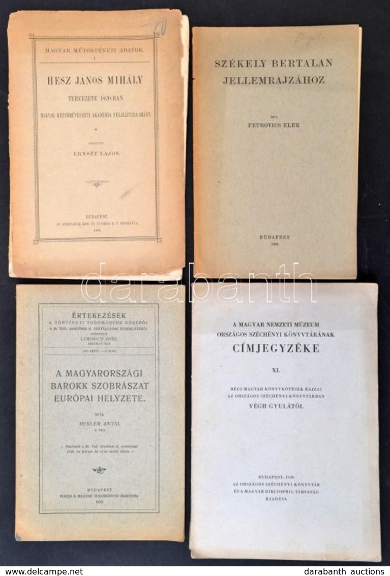 Vegyes Könyvtétel, 4 Db: 
Petrovics Elek: Székely Bertalan Jellemrajza. Bp.,1936, Franklin, 30 P. Kiadói Szakadt Papírkö - Non Classés