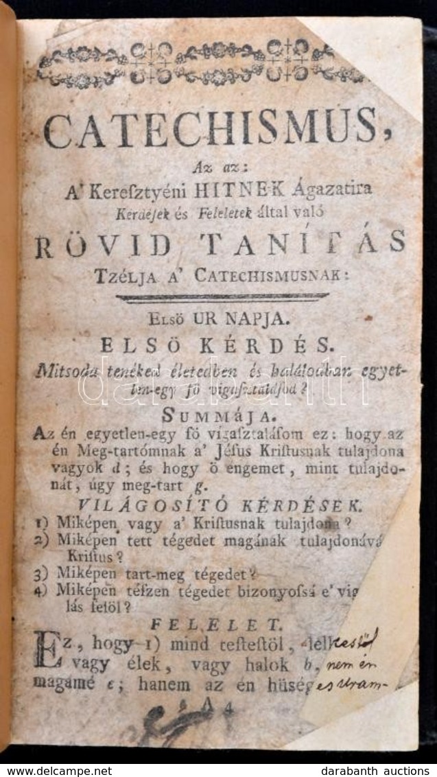 Keresztény Catechismus, Az Az: A Keresztényi Hitnek ágazatira Kérdések és Feleletek által Való Rövid Tanítás...
Pozsony  - Sin Clasificación