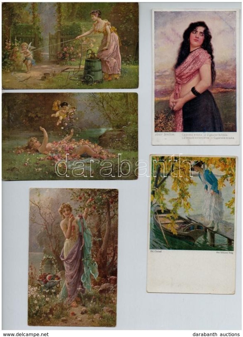 ** * 80 Db RÉGI Hölgyeket ábrázoló Motívumlap / 80 Pre-1945 Motive Postcards With Ladies - Non Classés