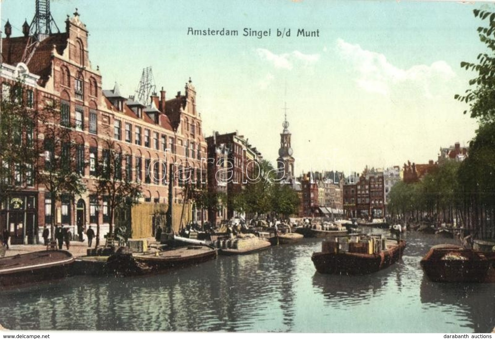 ** 4 Db Régi Holland Városképes Lap / 4 Pre-1945 Dutch Town-view Postcards: Amsterdam, Scheveningen - Non Classés