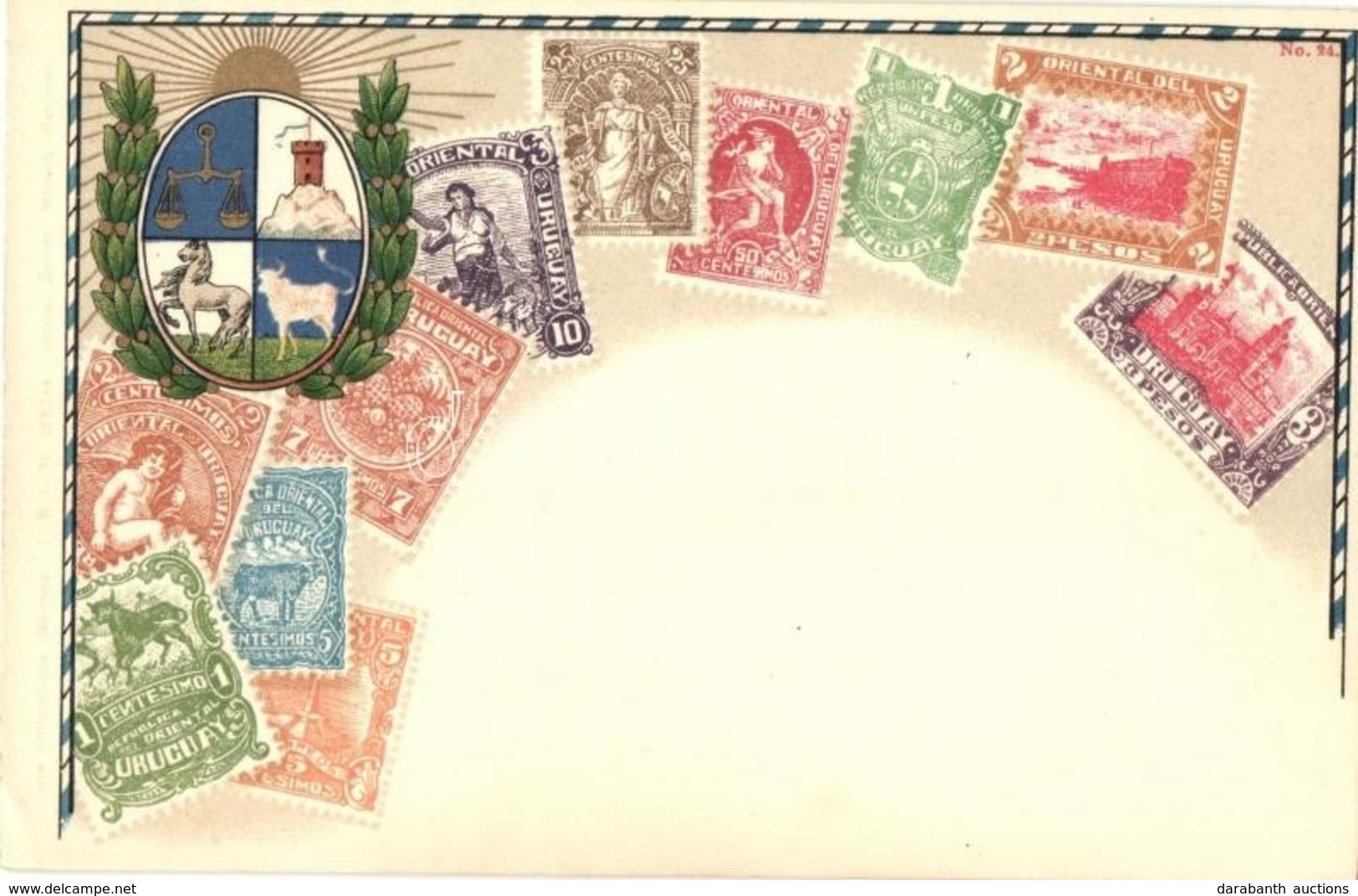** * 10 Db Főleg MODERN Bélyeg és Posta Motívumlap / 10 Mostly Modern Stamp And Post Themed Motive Postcards - Non Classés