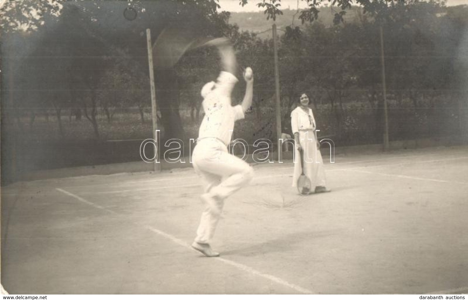 * T2 1914 Balatonalmádi, Teniszezők A Teniszpályán, Sport. Photo - Non Classés