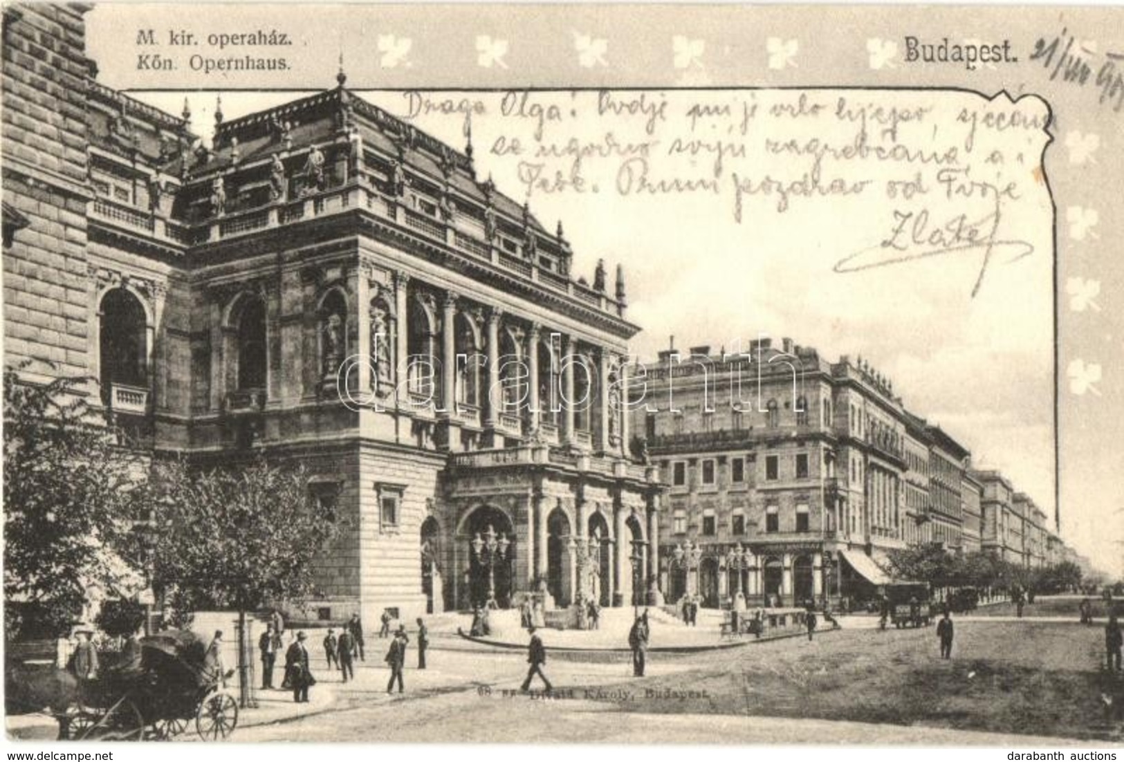 T2 1903 Budapest VI. Opera, Lóvasút, Opera Kávéház. Kiadja Divald Károly 88. Sz. - Non Classés