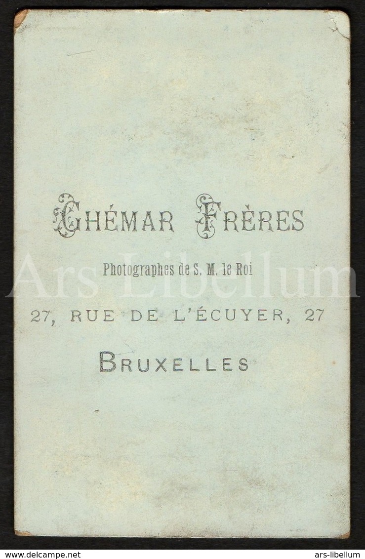 Photo-carte De Visite / CDV / Homme / Man / Photographer Ghémar Frères / Bruxelles / 2 Scans - Oud (voor 1900)