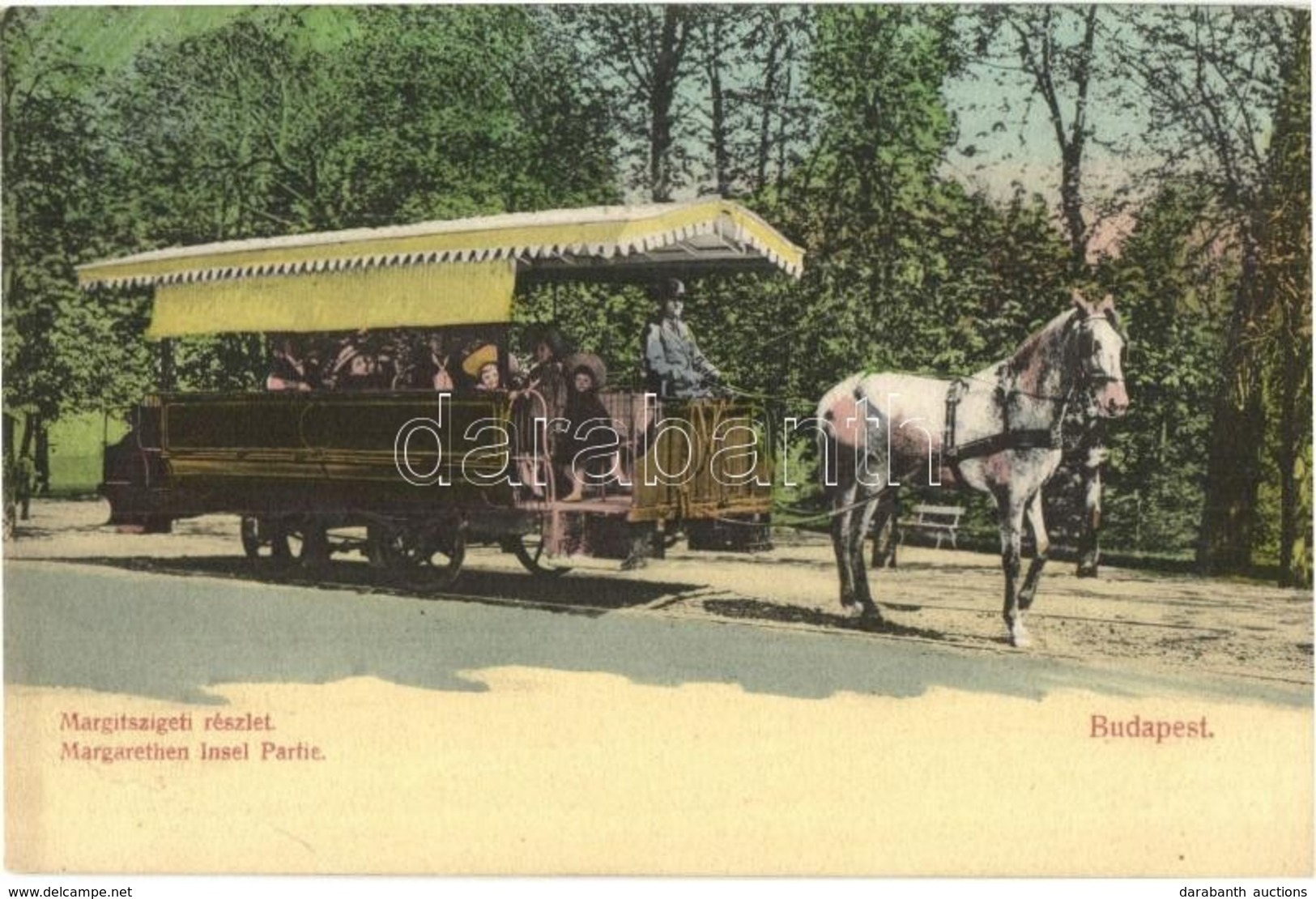 ** T1/T2 Budapest XIII. Margitszigeti Lóvasút. Taussig A. / Margarethen Insel Partie / Horse-drawn Tram - Sin Clasificación