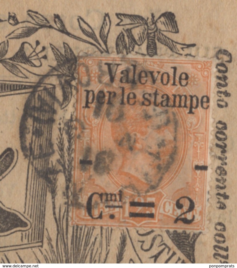 Journal "LA CHIACCHIERA" De FIRENZE 1891 Avec 2 Cmi /1L25Cmi COLIS POSTAL Oblt CàD  De FIRENZE (FERROVIA) - Marcophilie