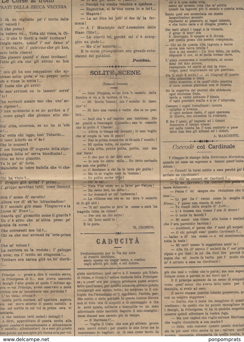 Journal "LA CHIACCHIERA" De FIRENZE 1891 Avec 2 Cmi /1L25Cmi COLIS POSTAL Oblt CàD  De FIRENZE (FERROVIA) - Storia Postale