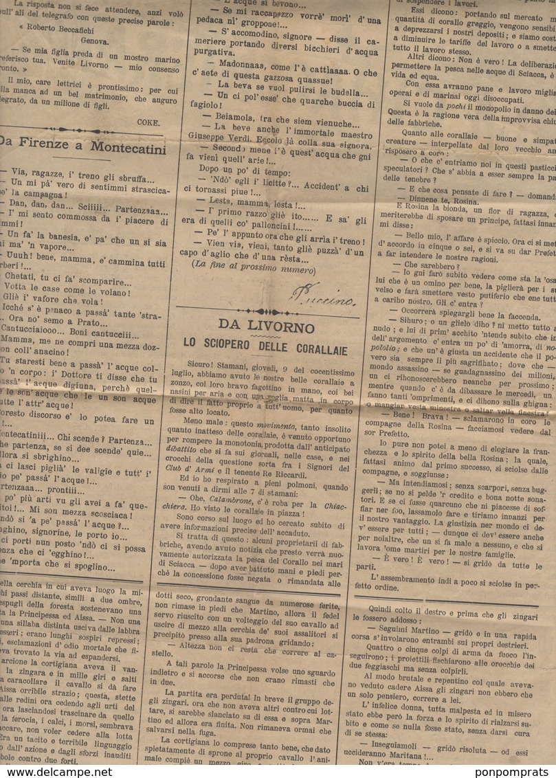 Journal "LA CHIACCHIERA" De FIRENZE 1891 Avec 2 Cmi /10Cmi COLIS POSTAL Oblt CàD  De FIRENZE (FERROVIA) - Marcophilie