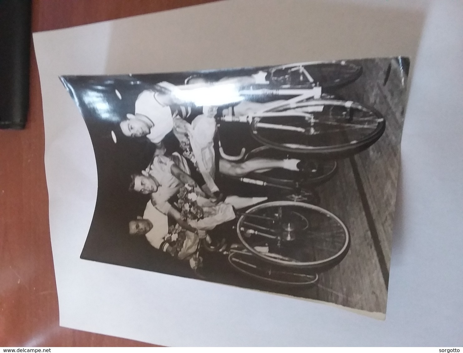 FOTOGRAFIA ORIGINALE ANQUETIL BALDINI RIXXIVIERE PARIGI PARCO DEI PRINCIPI 1958 - Ciclismo