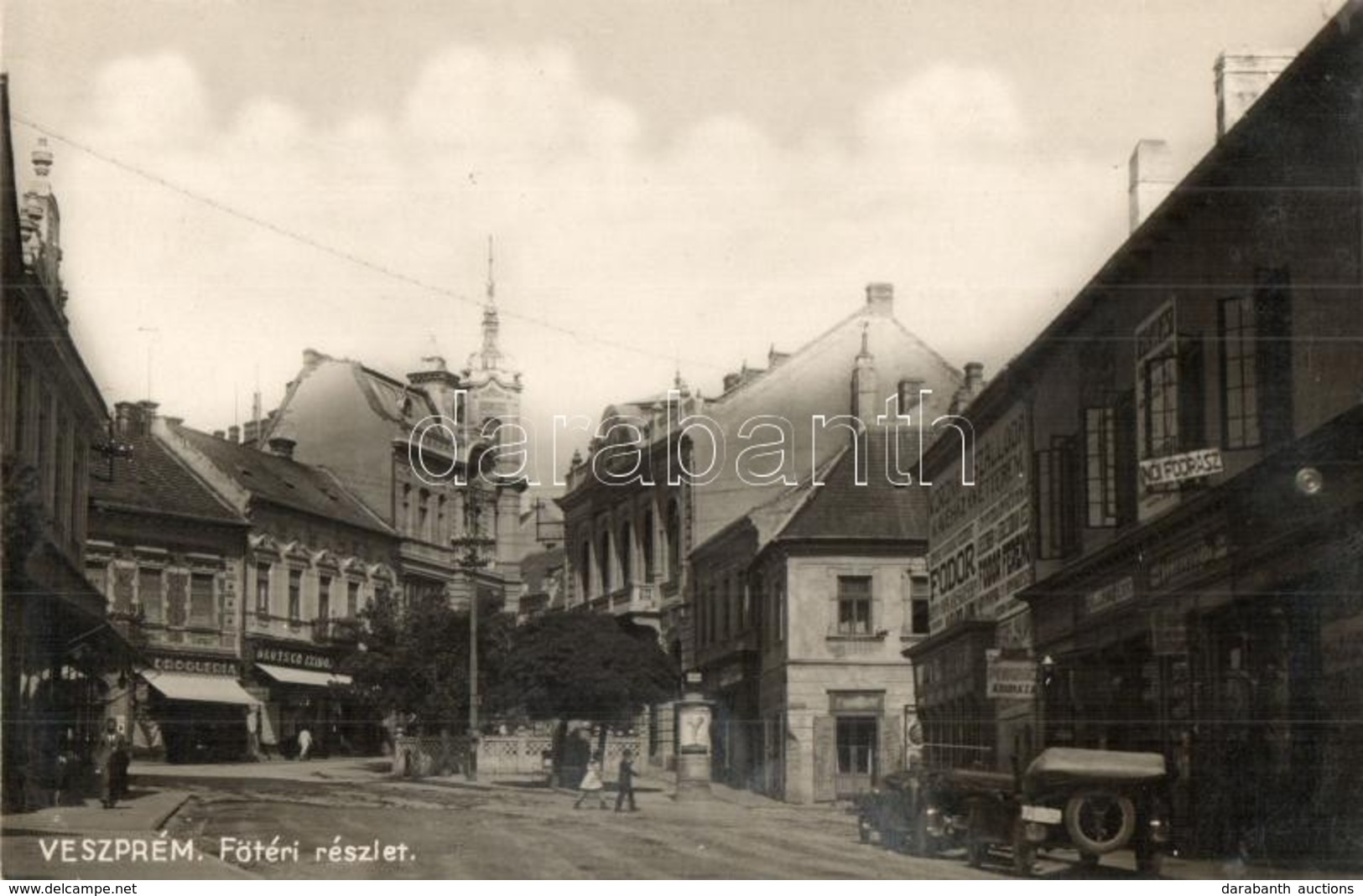 ** T1/T2 Veszprém, Fő Tér, Drogéria (gyógyszertár), Deutsch Izidor, Pongrácz, Fodor üzlete, Korona Szálloda, Kávéház és  - Sin Clasificación