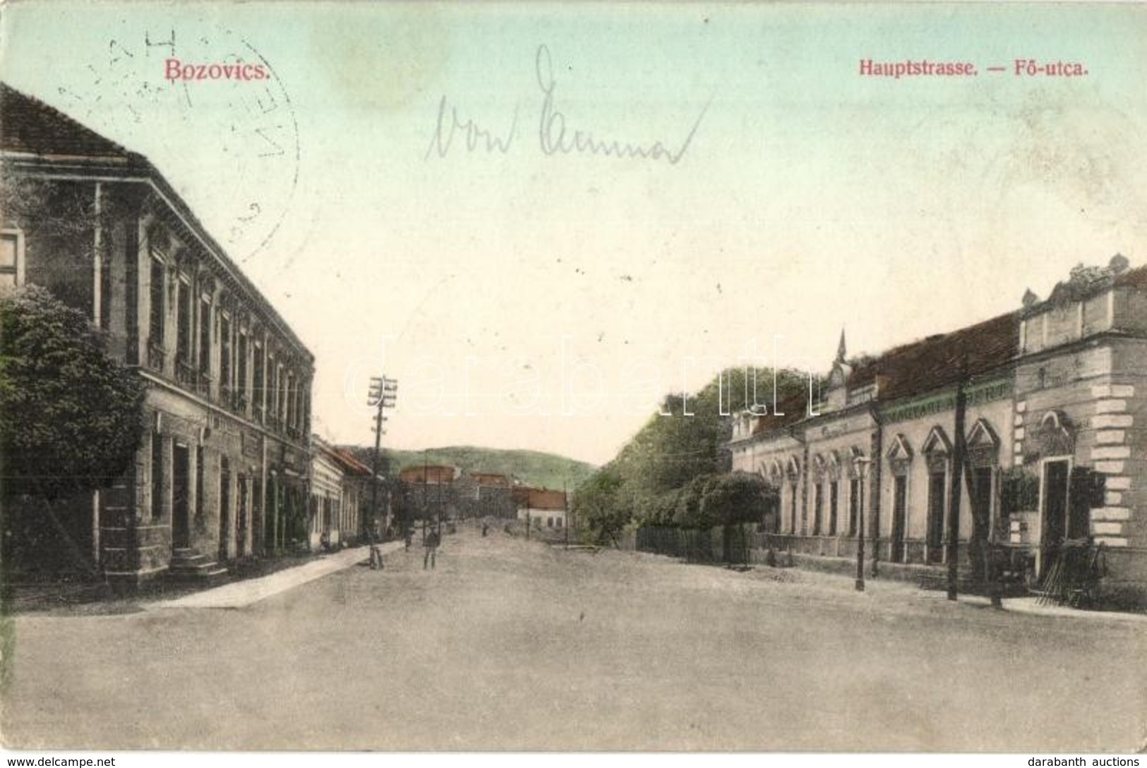 T2/T3 1911 Bozovics, Bozovici; Hauptstrasse / Fő Utca, Magyari Albert üzlete, Szálloda. Kiadja Kaden József 1307. / Main - Non Classés