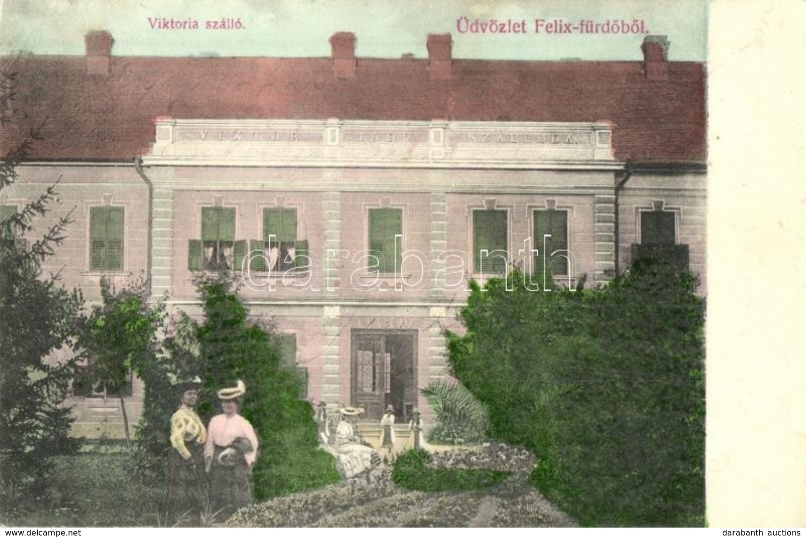 T2/T3 1907 Félixfürdő, Baile Felix; Viktória (Viktor) Szálloda. Kiadja Özv. Vermes Bernátné / Hotel (EK) - Sin Clasificación