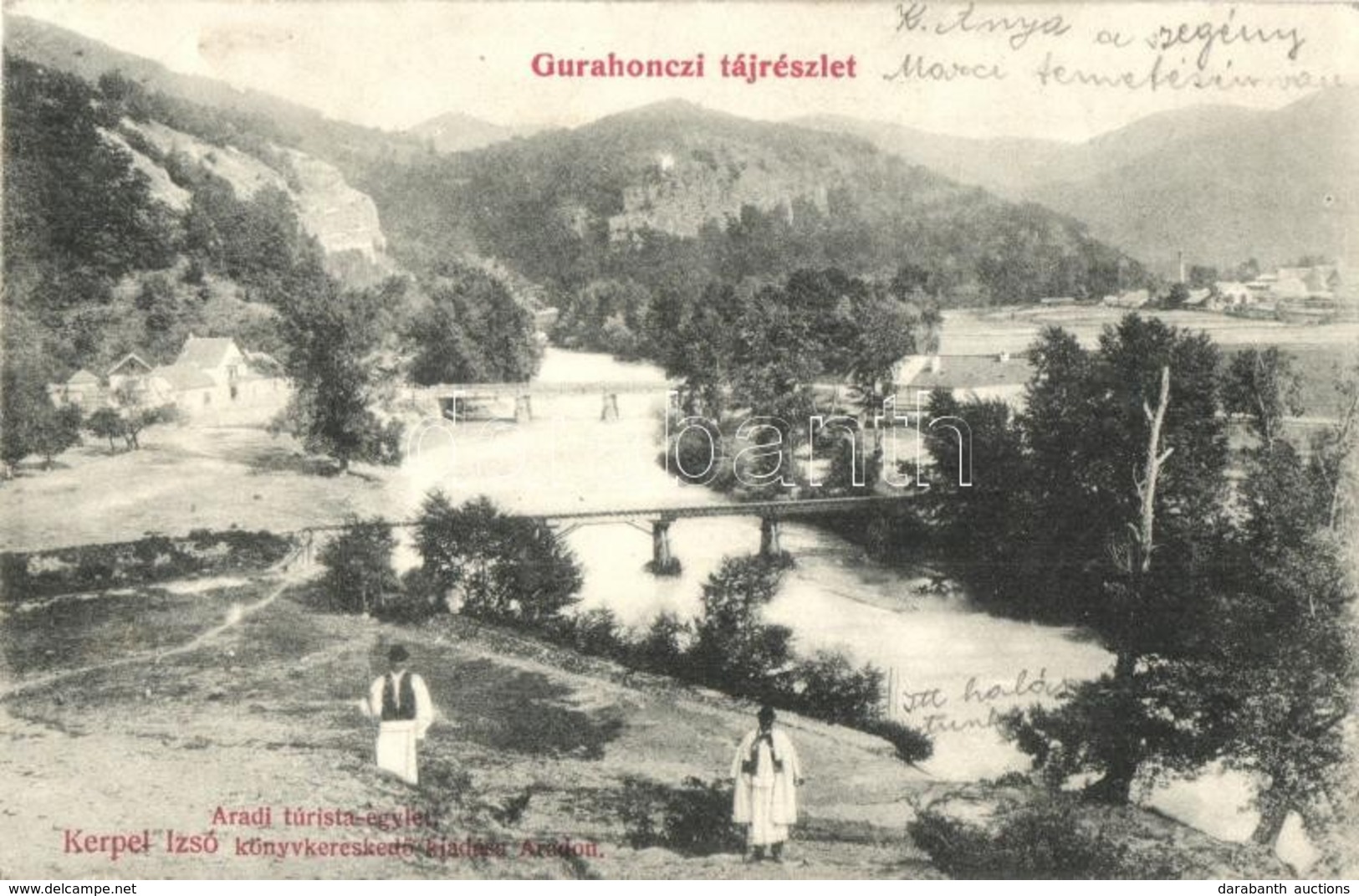 T2/T3 Gurahonc, Honctő, Gurahont; Látkép, Híd, Aradi Turista Egylet, Kerpel Izsó Kiadása / General View, Bridge, Tourist - Sin Clasificación